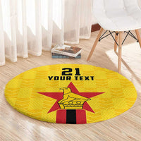 Zimbabwe Football Custom Round Carpet The Warriors with Zimbabwe Bird - Wonder Print Shop
