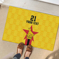 Zimbabwe Football Custom Rubber Doormat The Warriors with Zimbabwe Bird - Wonder Print Shop