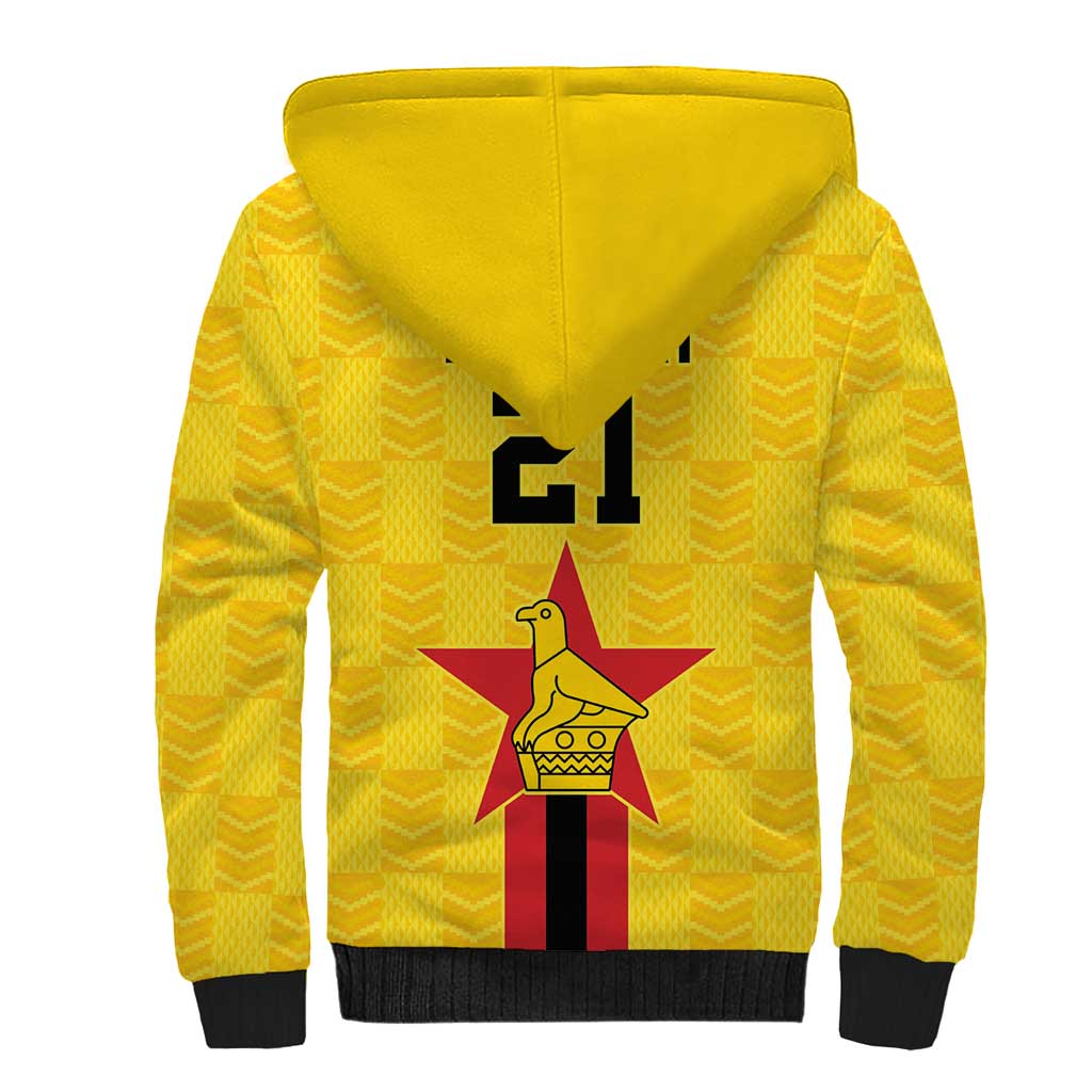 Zimbabwe Football Custom Sherpa Hoodie The Warriors with Zimbabwe Bird - Wonder Print Shop