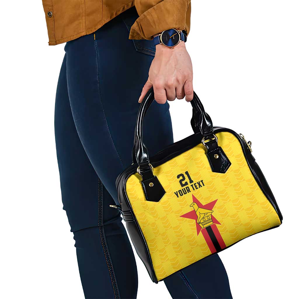 Zimbabwe Football Custom Shoulder Handbag The Warriors with Zimbabwe Bird - Wonder Print Shop