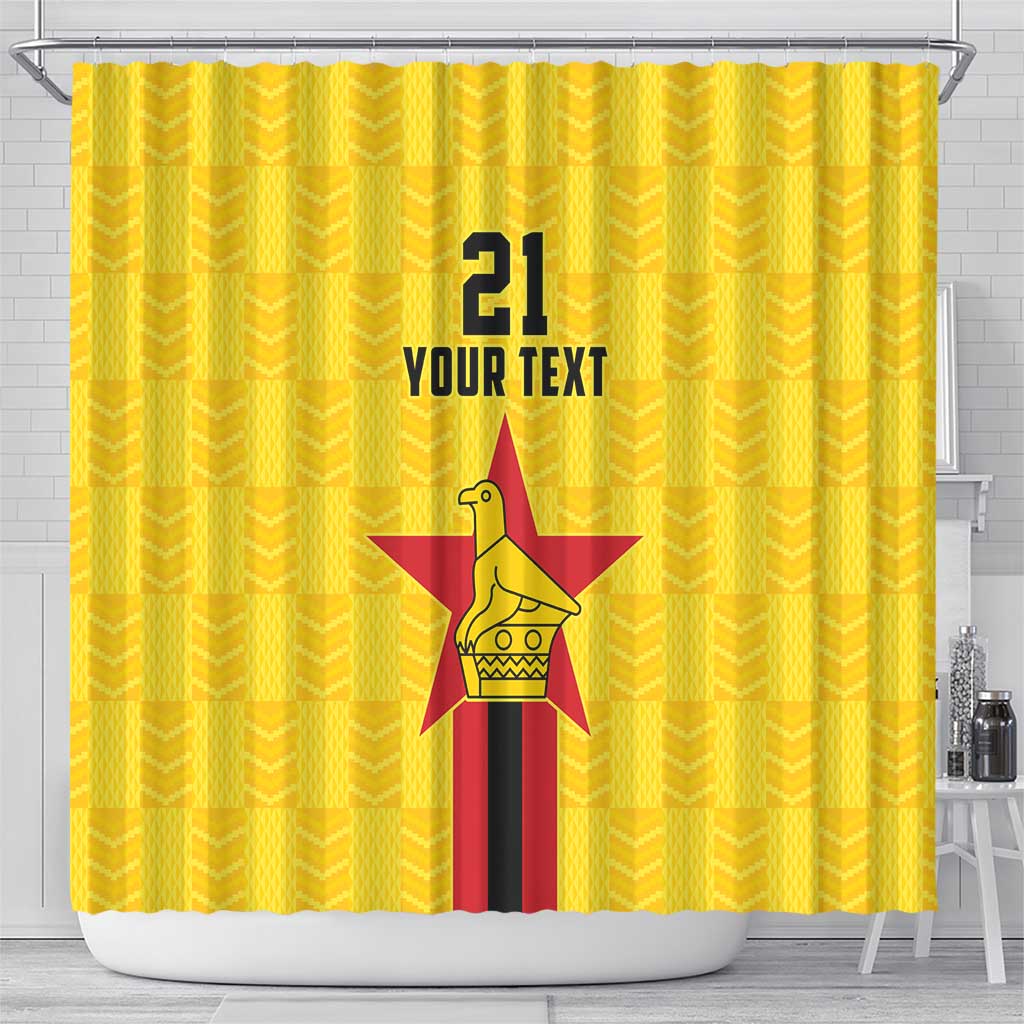 Zimbabwe Football Custom Shower Curtain The Warriors with Zimbabwe Bird - Wonder Print Shop