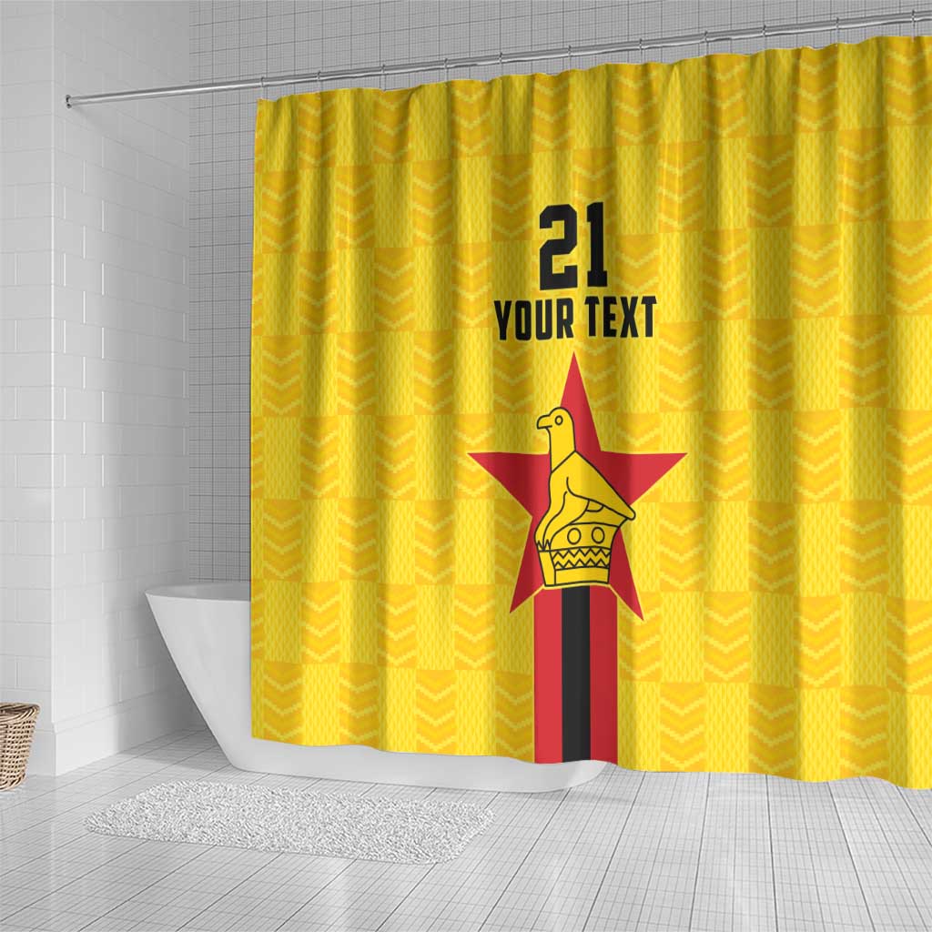 Zimbabwe Football Custom Shower Curtain The Warriors with Zimbabwe Bird - Wonder Print Shop