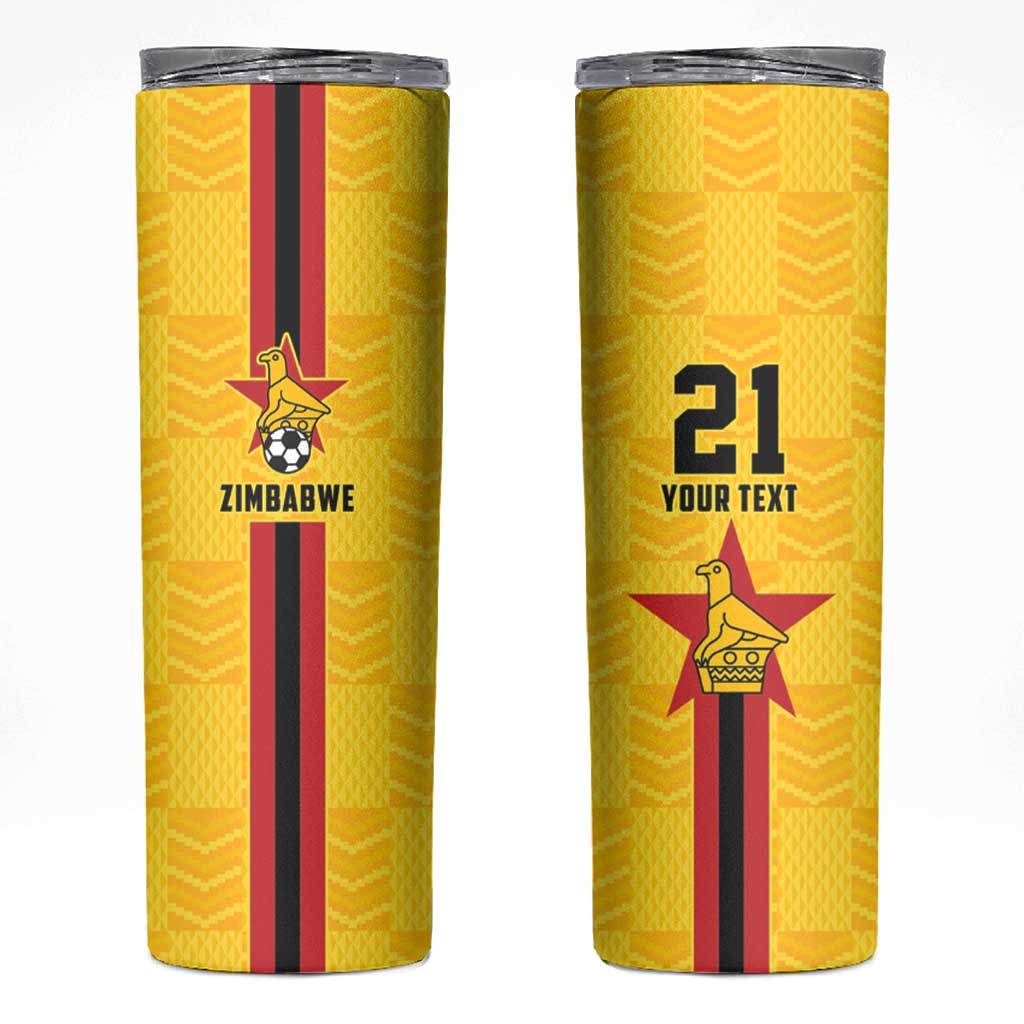 Zimbabwe Football Custom Skinny Tumbler The Warriors with Zimbabwe Bird - Wonder Print Shop