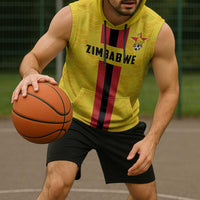 Zimbabwe Football Custom Sleeveless Hoodie The Warriors with Zimbabwe Bird - Wonder Print Shop