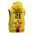 Zimbabwe Football Custom Sleeveless Zip Hoodie The Warriors with Zimbabwe Bird - Wonder Print Shop