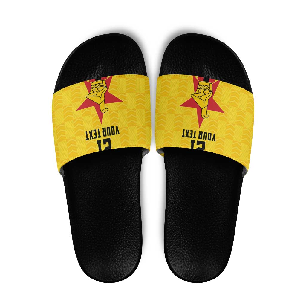 Zimbabwe Football Custom Slide Sandals The Warriors with Zimbabwe Bird - Wonder Print Shop