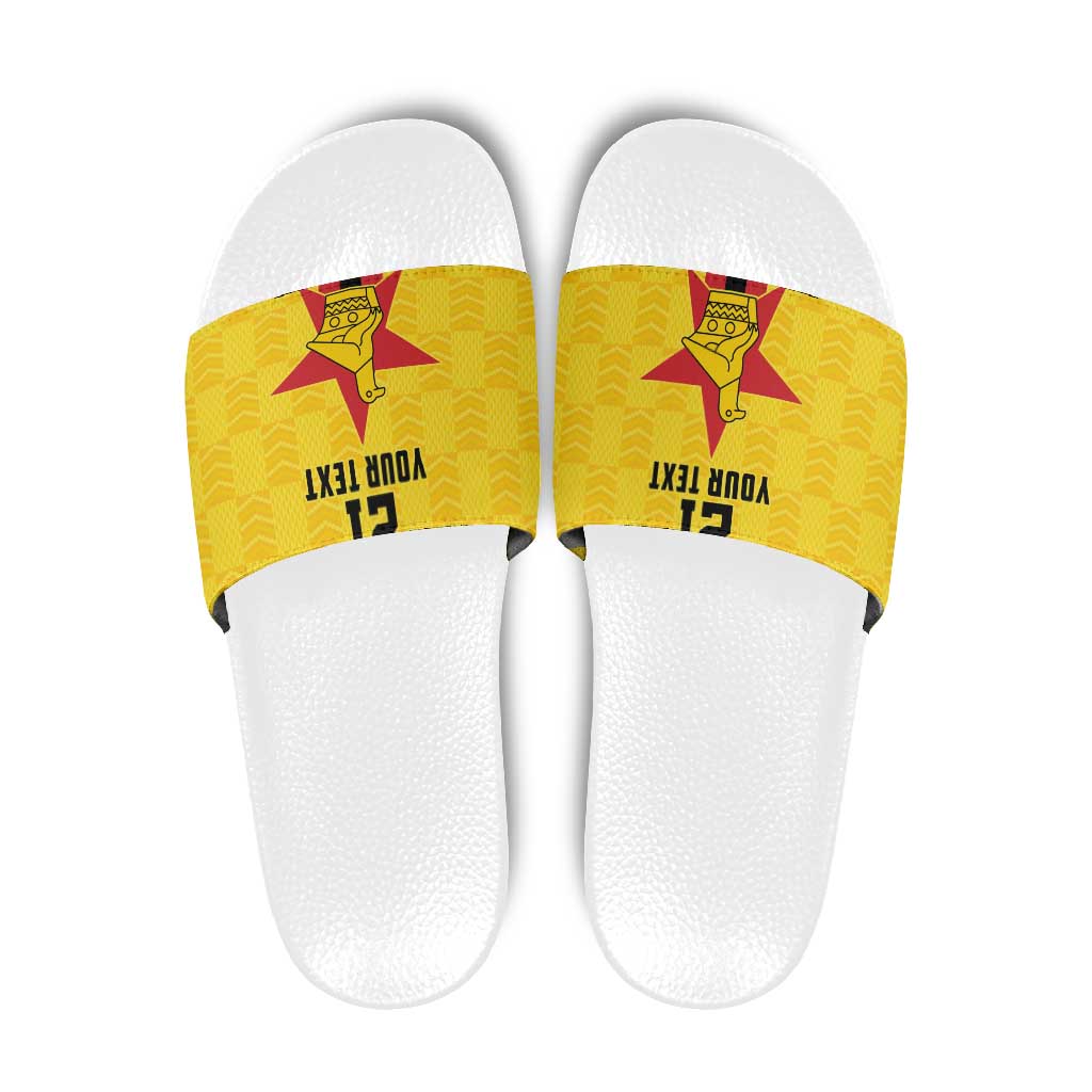 Zimbabwe Football Custom Slide Sandals The Warriors with Zimbabwe Bird - Wonder Print Shop