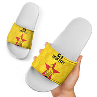 Zimbabwe Football Custom Slide Sandals The Warriors with Zimbabwe Bird - Wonder Print Shop
