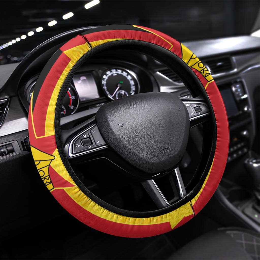 Zimbabwe Football Steering Wheel Cover The Warriors with Zimbabwe Bird - Wonder Print Shop