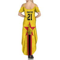 Zimbabwe Football Custom Summer Maxi Dress The Warriors with Zimbabwe Bird - Wonder Print Shop