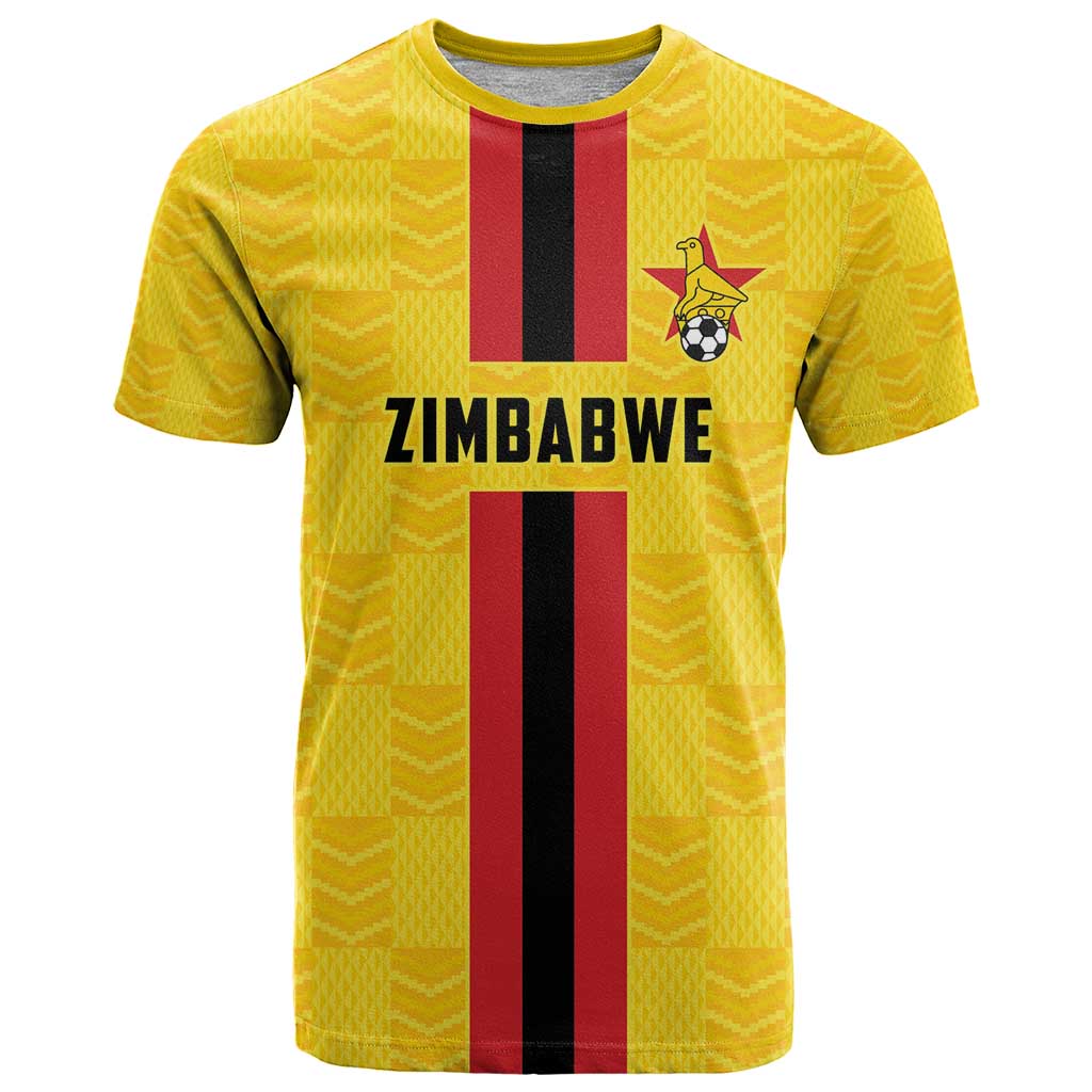 Zimbabwe Football Custom T Shirt The Warriors with Zimbabwe Bird - Wonder Print Shop