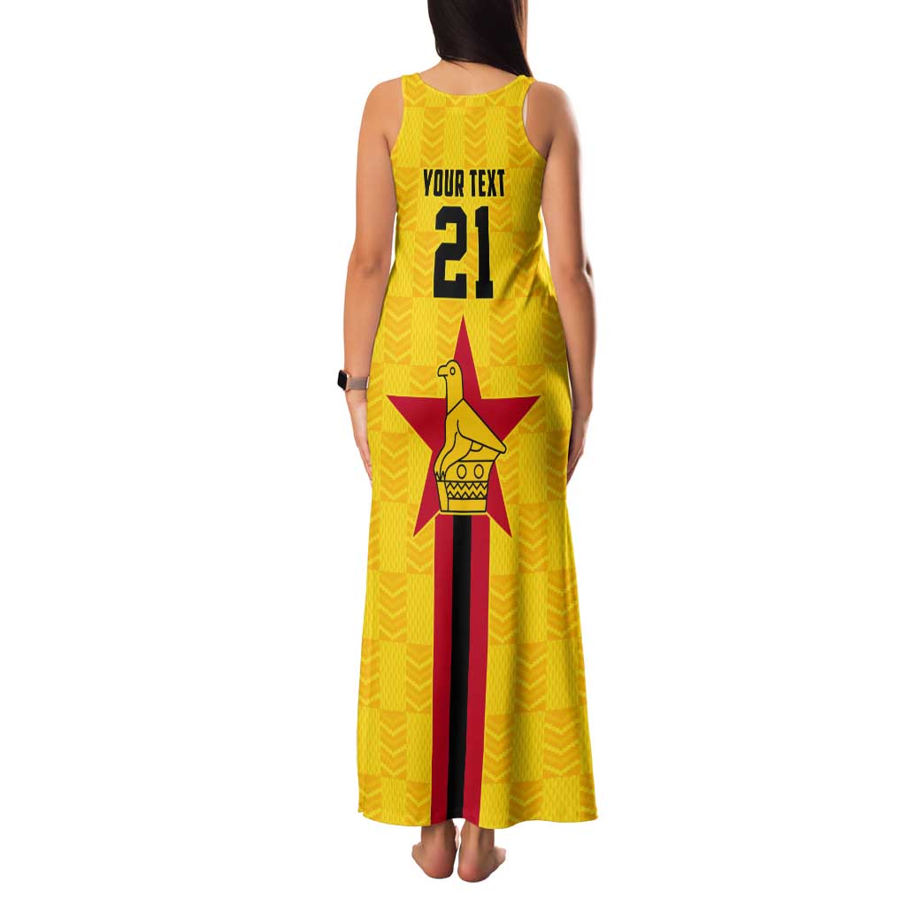 Zimbabwe Football Custom Tank Maxi Dress The Warriors with Zimbabwe Bird - Wonder Print Shop