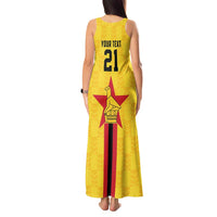 Zimbabwe Football Custom Tank Maxi Dress The Warriors with Zimbabwe Bird - Wonder Print Shop