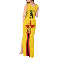 Zimbabwe Football Custom Tank Maxi Dress The Warriors with Zimbabwe Bird - Wonder Print Shop