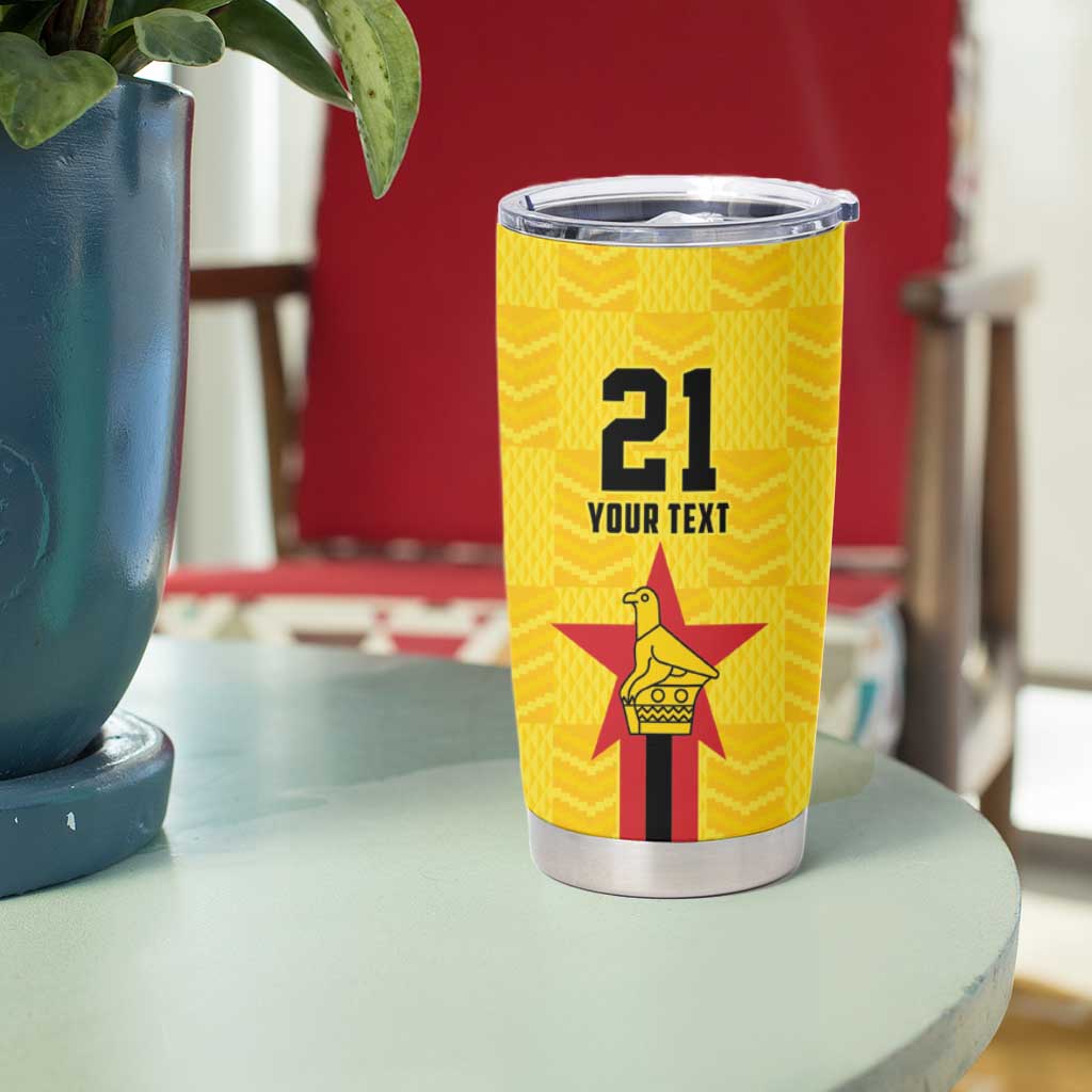 Zimbabwe Football Custom Tumbler Cup The Warriors with Zimbabwe Bird - Wonder Print Shop