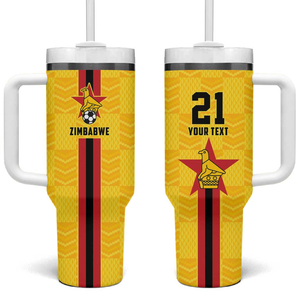 Zimbabwe Football Custom Tumbler With Handle The Warriors with Zimbabwe Bird - Wonder Print Shop