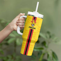 Zimbabwe Football Custom Tumbler With Handle The Warriors with Zimbabwe Bird - Wonder Print Shop