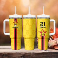 Zimbabwe Football Custom Tumbler With Handle The Warriors with Zimbabwe Bird - Wonder Print Shop
