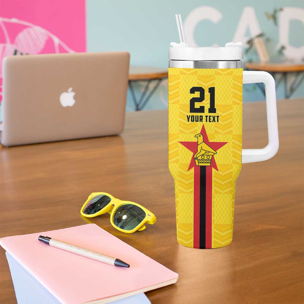Zimbabwe Football Custom Tumbler With Handle The Warriors with Zimbabwe Bird - Wonder Print Shop