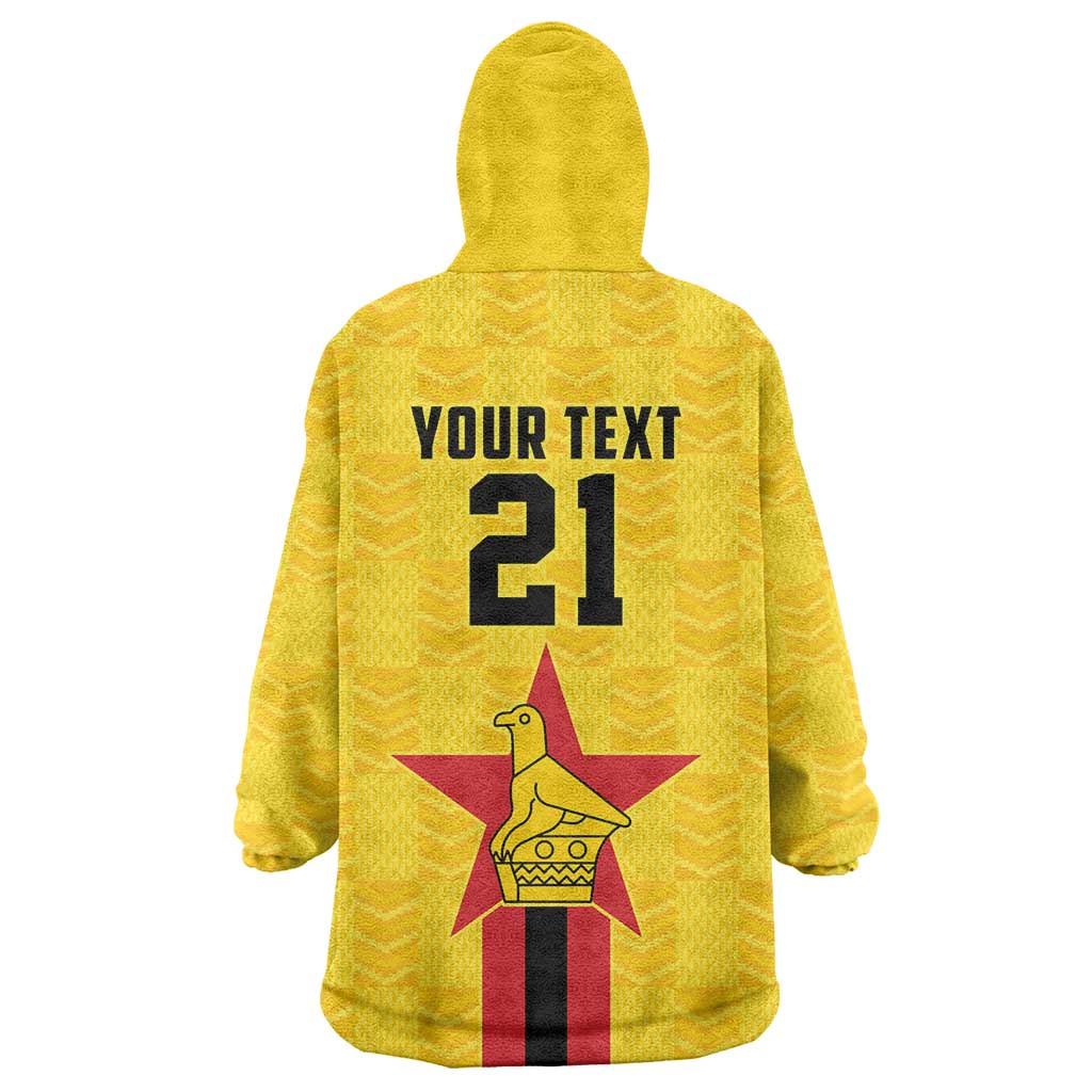 Zimbabwe Football Custom Wearable Blanket Hoodie The Warriors with Zimbabwe Bird - Wonder Print Shop