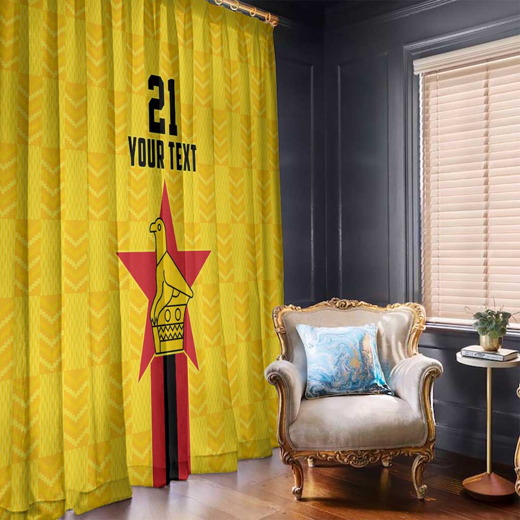 Zimbabwe Football Custom Window Curtain The Warriors with Zimbabwe Bird - Wonder Print Shop