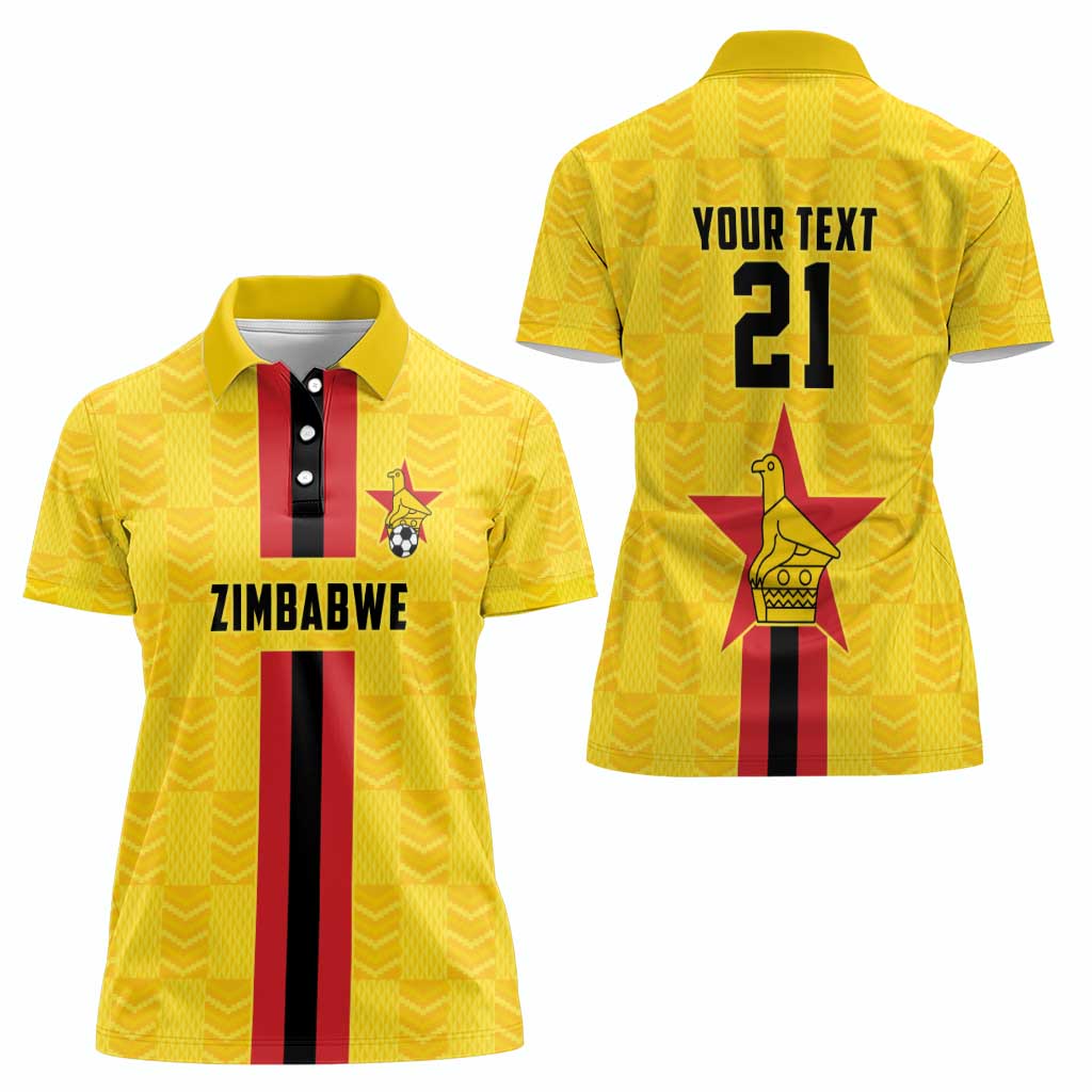 Zimbabwe Football Custom Women Polo Shirt The Warriors with Zimbabwe Bird - Wonder Print Shop