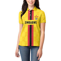Zimbabwe Football Custom Women Polo Shirt The Warriors with Zimbabwe Bird - Wonder Print Shop