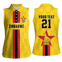 Zimbabwe Football Custom Women Sleeveless Polo Shirt The Warriors with Zimbabwe Bird - Wonder Print Shop