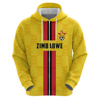 Zimbabwe Football Custom Zip Hoodie The Warriors with Zimbabwe Bird - Wonder Print Shop