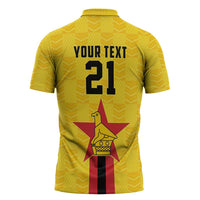 Zimbabwe Football Custom Zipper Polo Shirt The Warriors with Zimbabwe Bird - Wonder Print Shop