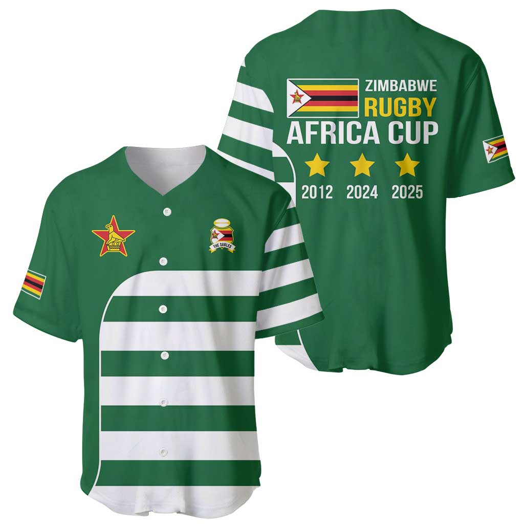 Zimbabwe Rugby Baseball Jersey One For The History Sables - Wonder Print Shop