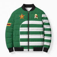 Zimbabwe Rugby Bomber Puffer Jacket One For The History Sables - Wonder Print Shop
