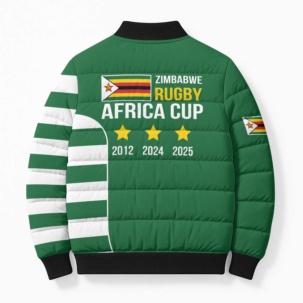 Zimbabwe Rugby Bomber Puffer Jacket One For The History Sables - Wonder Print Shop