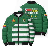 Zimbabwe Rugby Bomber Puffer Jacket One For The History Sables - Wonder Print Shop