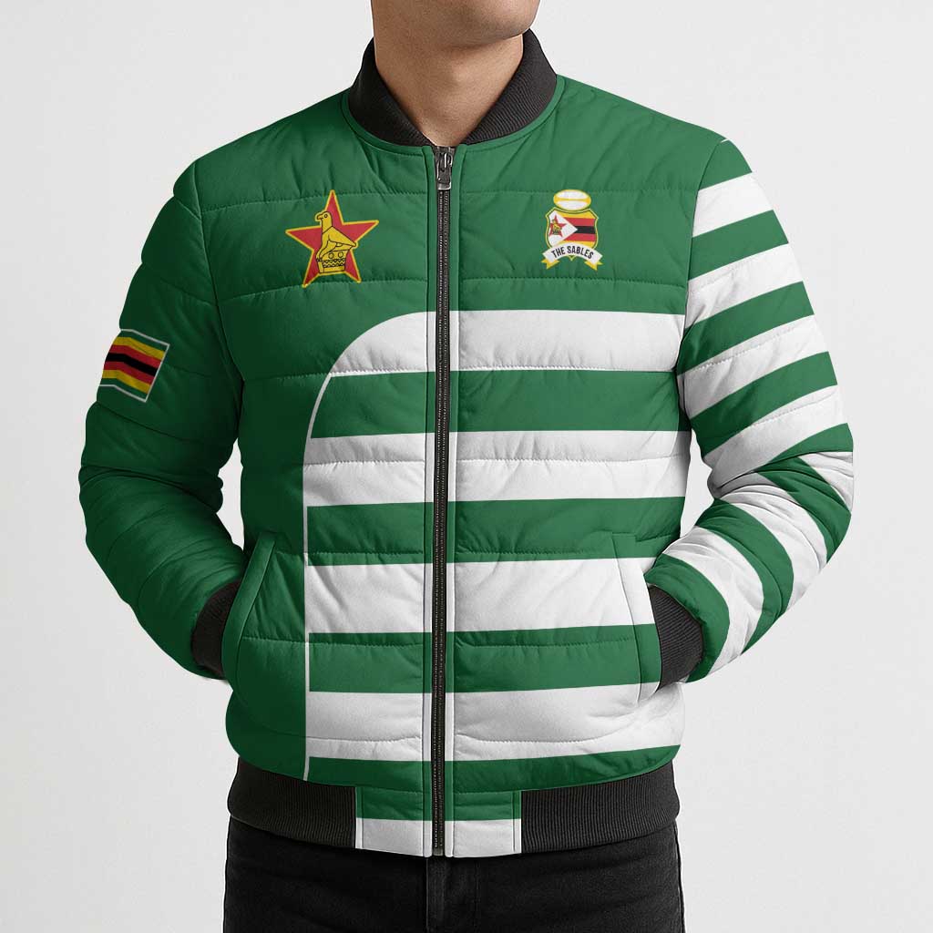 Zimbabwe Rugby Bomber Puffer Jacket One For The History Sables - Wonder Print Shop