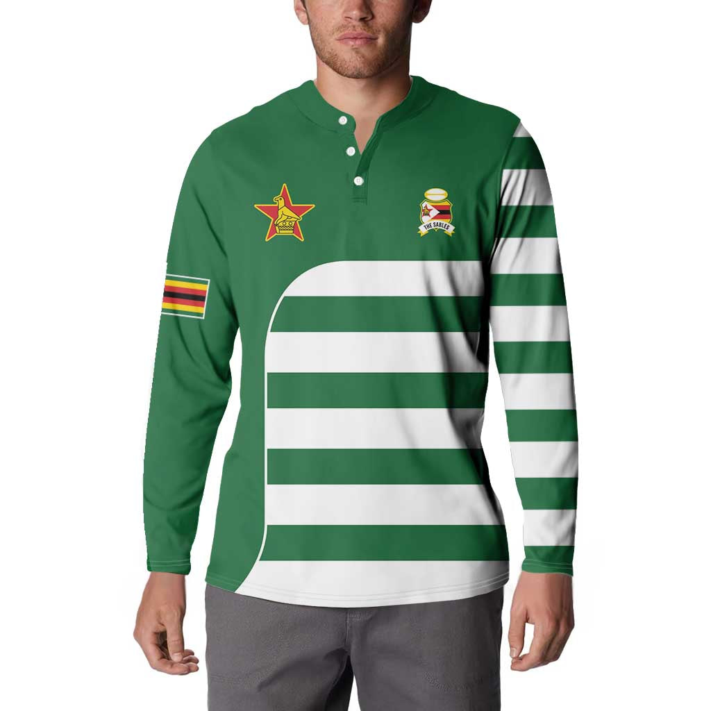 Zimbabwe Rugby Button Sweatshirt One For The History Sables - Wonder Print Shop