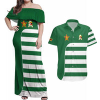 Zimbabwe Rugby Couples Matching Off Shoulder Maxi Dress and Hawaiian Shirt One For The History Sables - Wonder Print Shop
