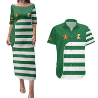 Zimbabwe Rugby Couples Matching Puletasi and Hawaiian Shirt One For The History Sables - Wonder Print Shop