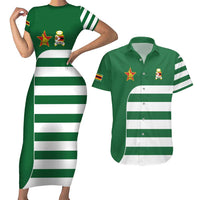 Zimbabwe Rugby Couples Matching Short Sleeve Bodycon Dress and Hawaiian Shirt One For The History Sables - Wonder Print Shop