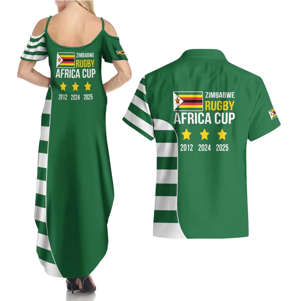 Zimbabwe Rugby Couples Matching Summer Maxi Dress and Hawaiian Shirt One For The History Sables - Wonder Print Shop