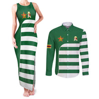 Zimbabwe Rugby Couples Matching Tank Maxi Dress and Long Sleeve Button Shirt One For The History Sables - Wonder Print Shop