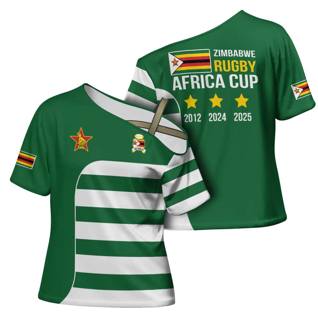 Zimbabwe Rugby Cross Shoulder Shirt One For The History Sables - Wonder Print Shop