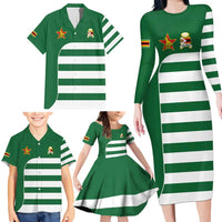 Zimbabwe Rugby Family Matching Long Sleeve Bodycon Dress and Hawaiian Shirt One For The History Sables - Wonder Print Shop