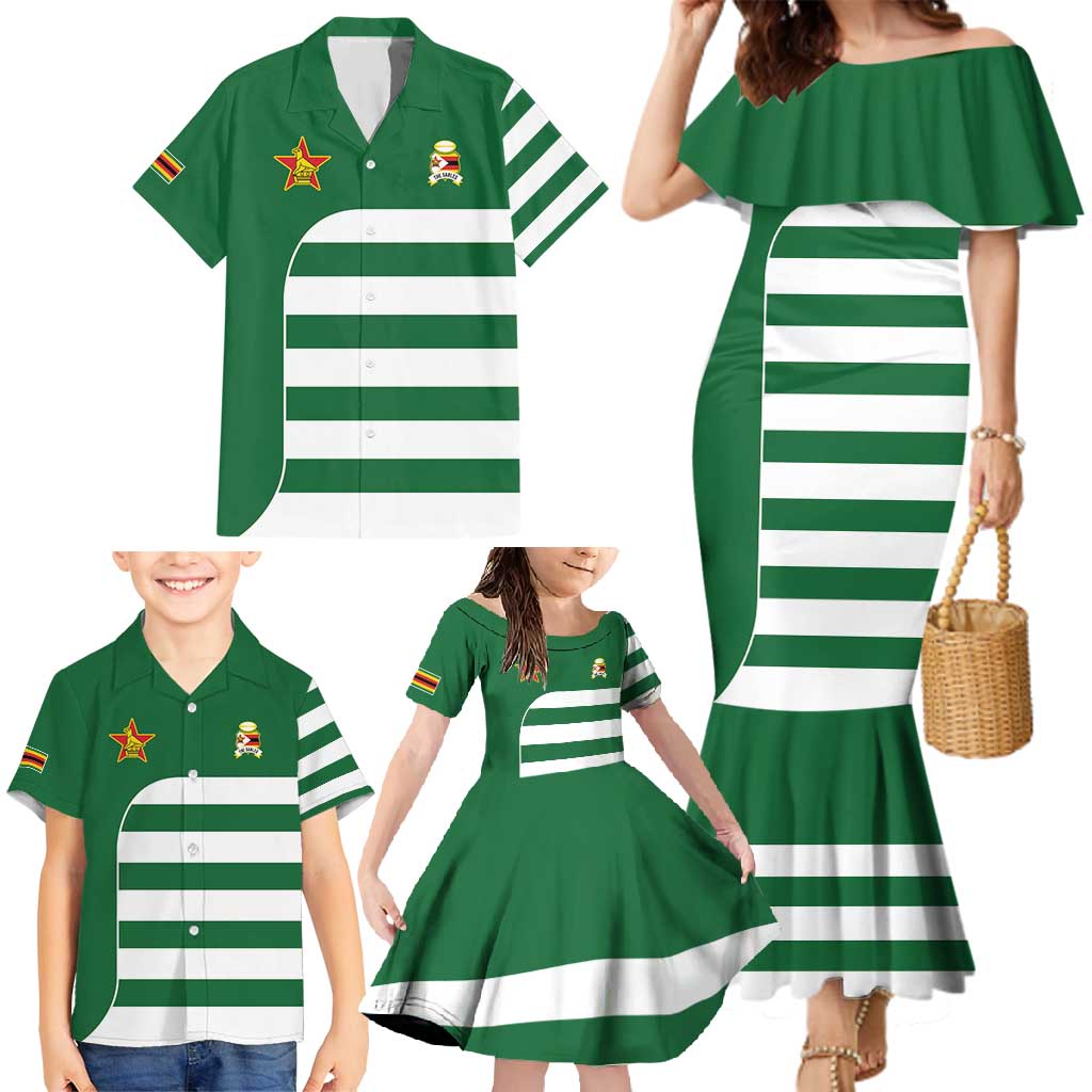 Zimbabwe Rugby Family Matching Mermaid Dress and Hawaiian Shirt One For The History Sables - Wonder Print Shop