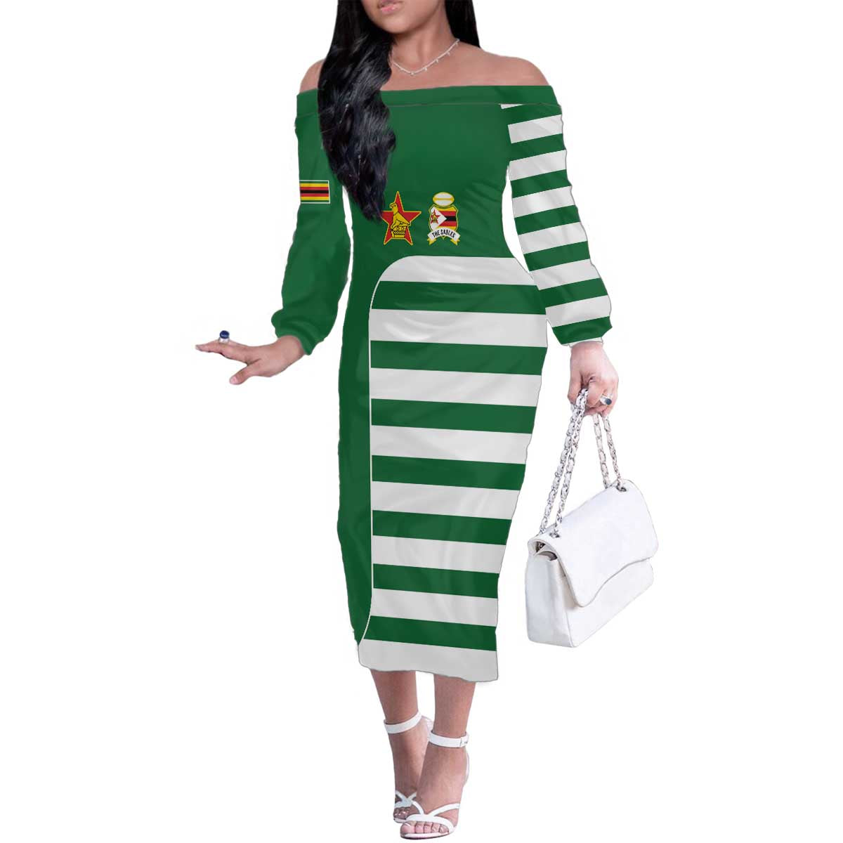 Zimbabwe Rugby Family Matching Off The Shoulder Long Sleeve Dress and Hawaiian Shirt One For The History Sables - Wonder Print Shop