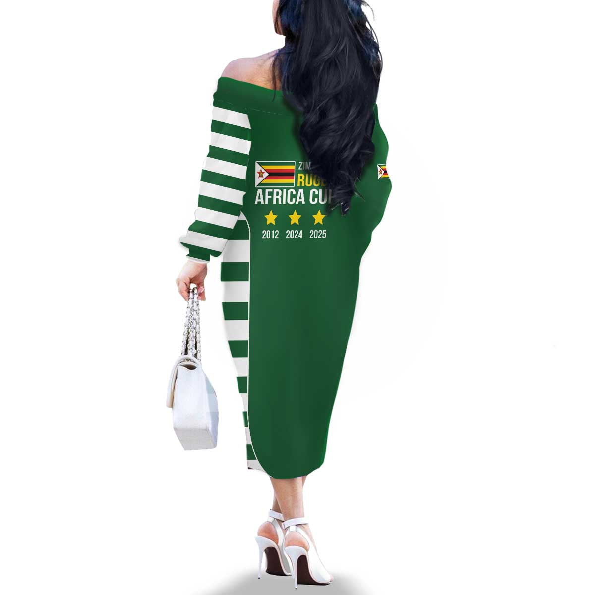 Zimbabwe Rugby Family Matching Off The Shoulder Long Sleeve Dress and Hawaiian Shirt One For The History Sables - Wonder Print Shop