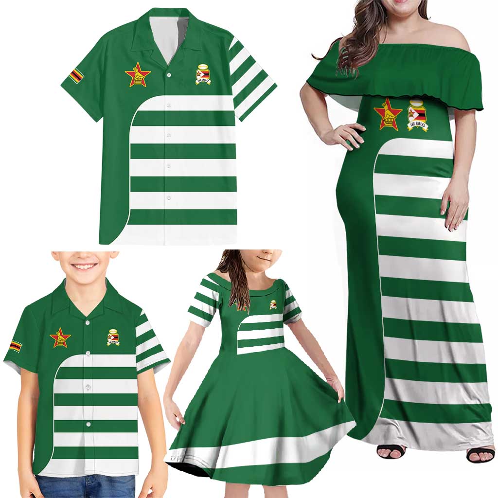 Zimbabwe Rugby Family Matching Off Shoulder Maxi Dress and Hawaiian Shirt One For The History Sables - Wonder Print Shop