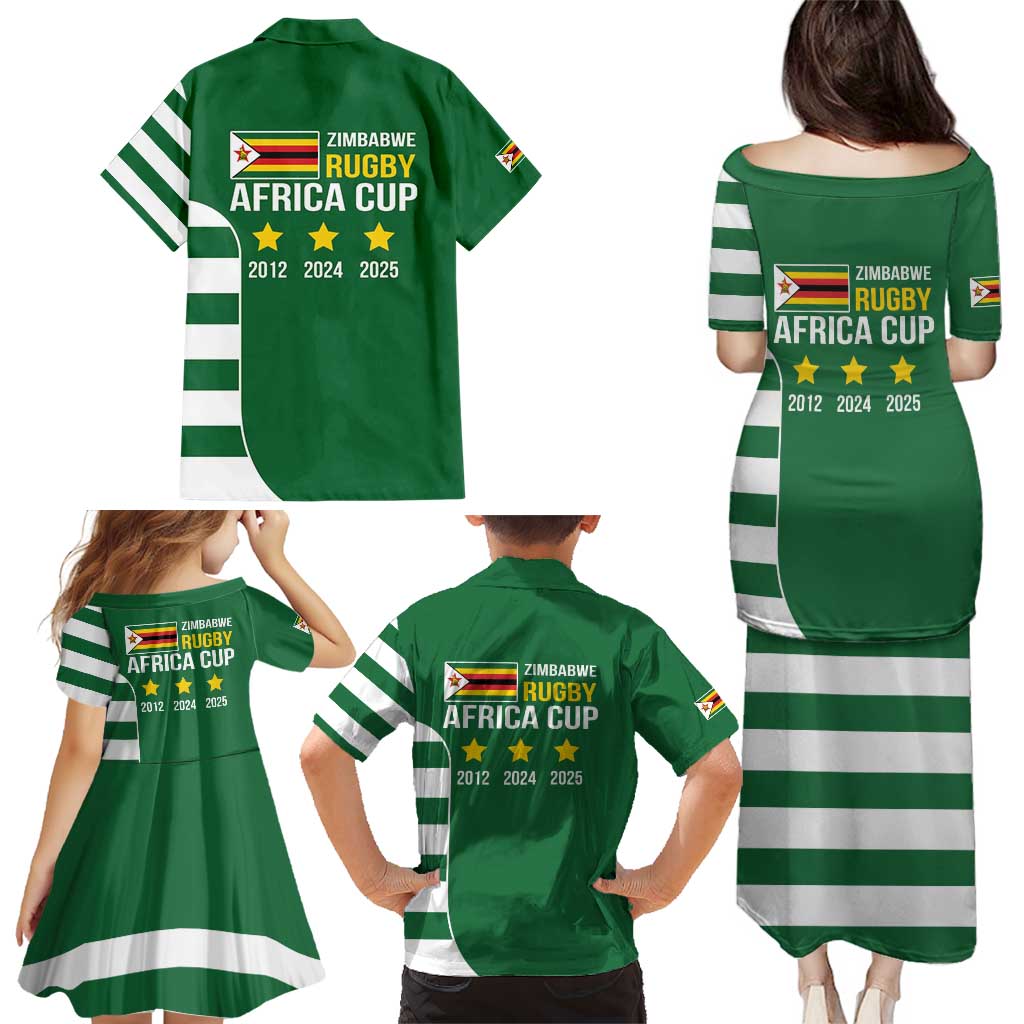 Zimbabwe Rugby Family Matching Puletasi and Hawaiian Shirt One For The History Sables - Wonder Print Shop