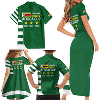Zimbabwe Rugby Family Matching Short Sleeve Bodycon Dress and Hawaiian Shirt One For The History Sables - Wonder Print Shop