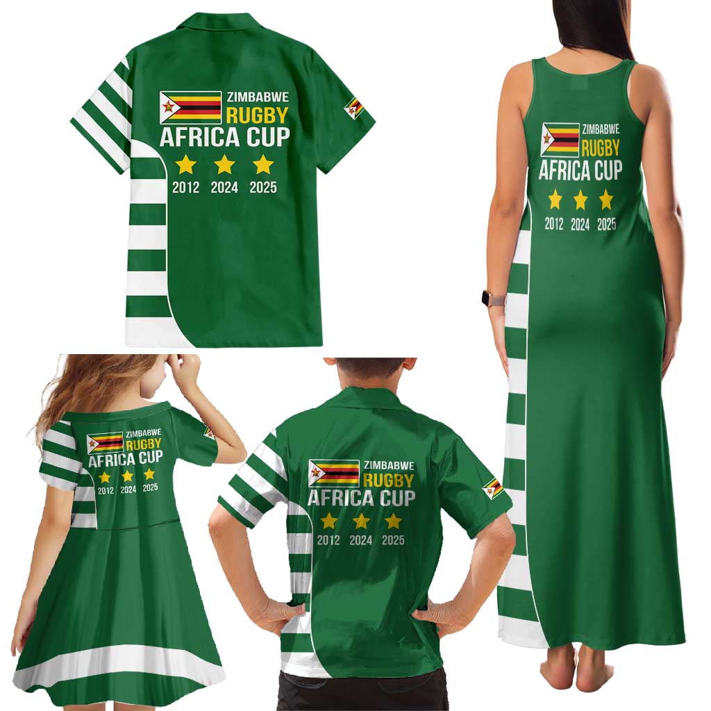 Zimbabwe Rugby Family Matching Tank Maxi Dress and Hawaiian Shirt One For The History Sables - Wonder Print Shop
